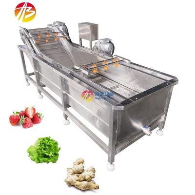 Industriële groentenwasmachine met een capaciteit van 600 kg en een luchtbel systeem