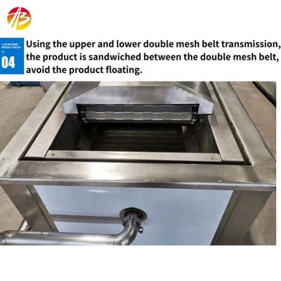 500L capaciteit roestvrij staal band vervoerband Automatische continue friter voor vlees snacks