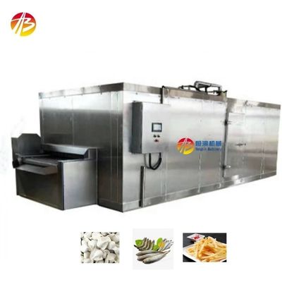 Zeevruchten vriezen Tunnelmachine Hengbin IQF Tunnel Quick Freezer Breedte van de riem 2000mm
