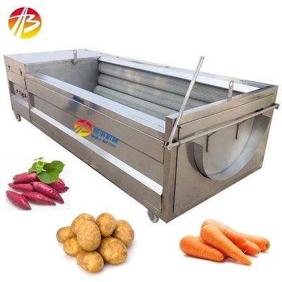 Aardappel Wortel Cassava Groenten Reinigingsmachine met bubbel wassen en schillen