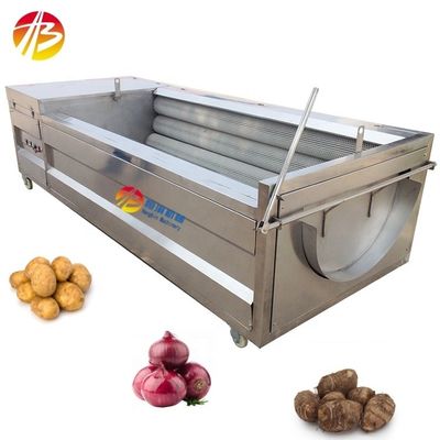 Commerciële uien Cassava Kurkuma Radijs Taro Aardappel Was- en Schilmachine voor druk bezig