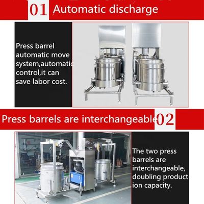 SUS304 Commerciële hydraulische koudpersjuicer voor het extraheren van groenten- en fruitsaus